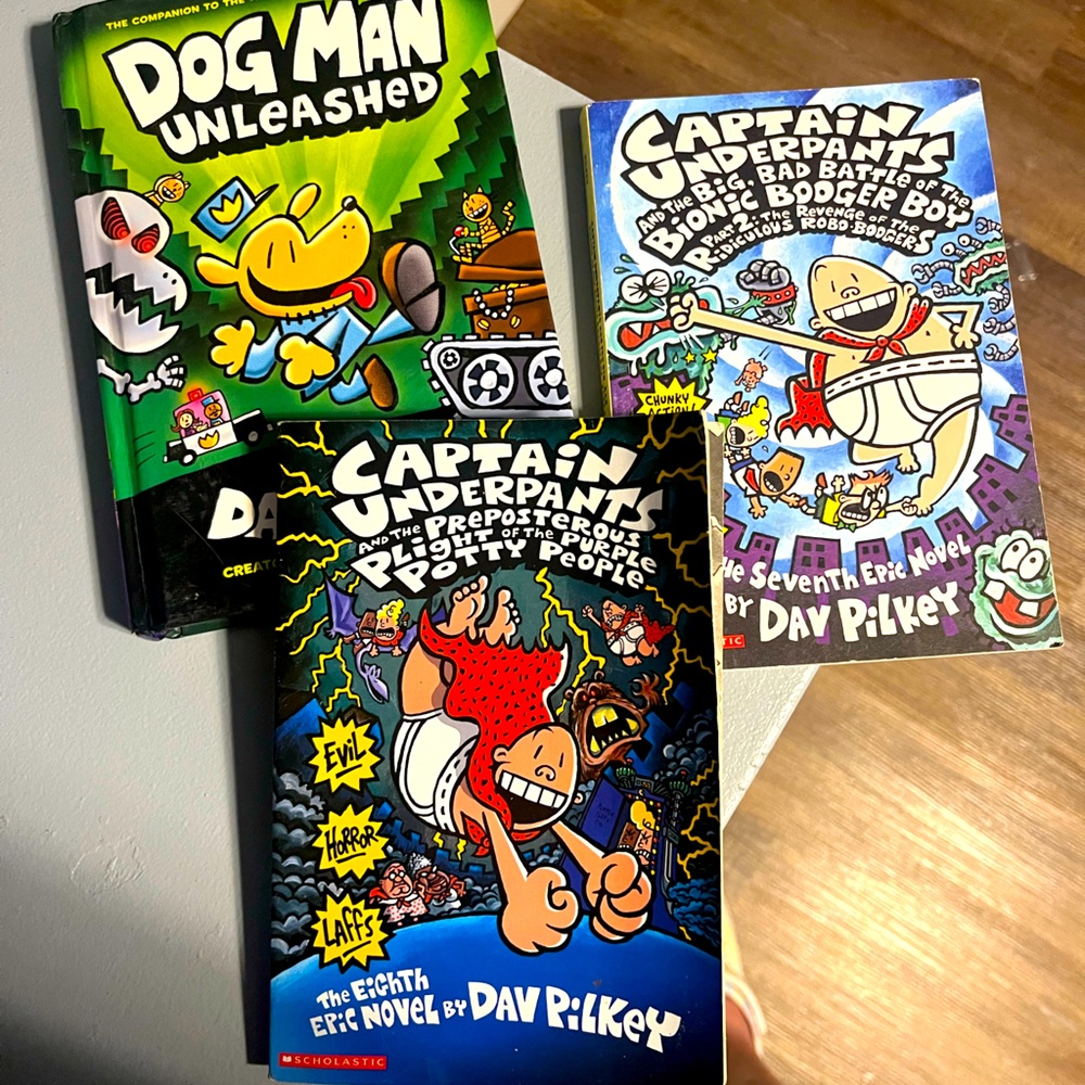Captain under pants & dog man books